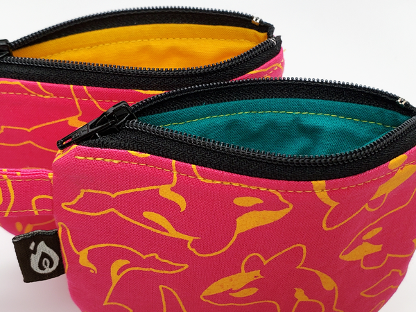 Orca Whale Bright Pink Coin Pouch