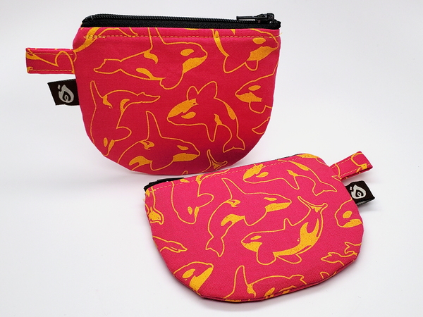 Orca Whale Bright Pink Coin Pouch